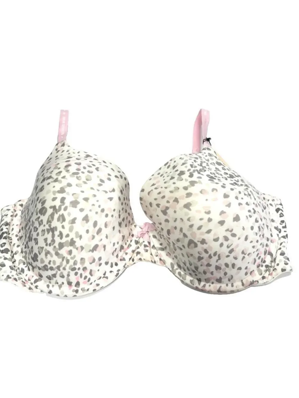 Victoria's Secret Push-Up Bra 38DD Gray Pink Cheetah Print Sexy Padded Lingerie - Picture 2 of 7